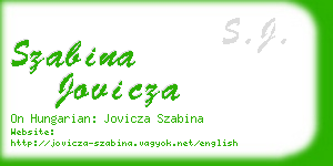 szabina jovicza business card